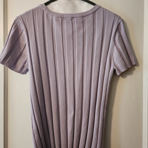 Lilac Ribbed Short Sleeve Top - Picture 4 of 4